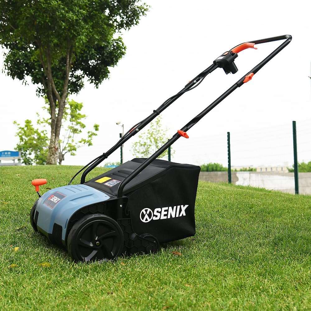 12 Amp 12.6" Corded Electric Dethatcher & Scarifier Combo | Dethatchers| SENIX Tools