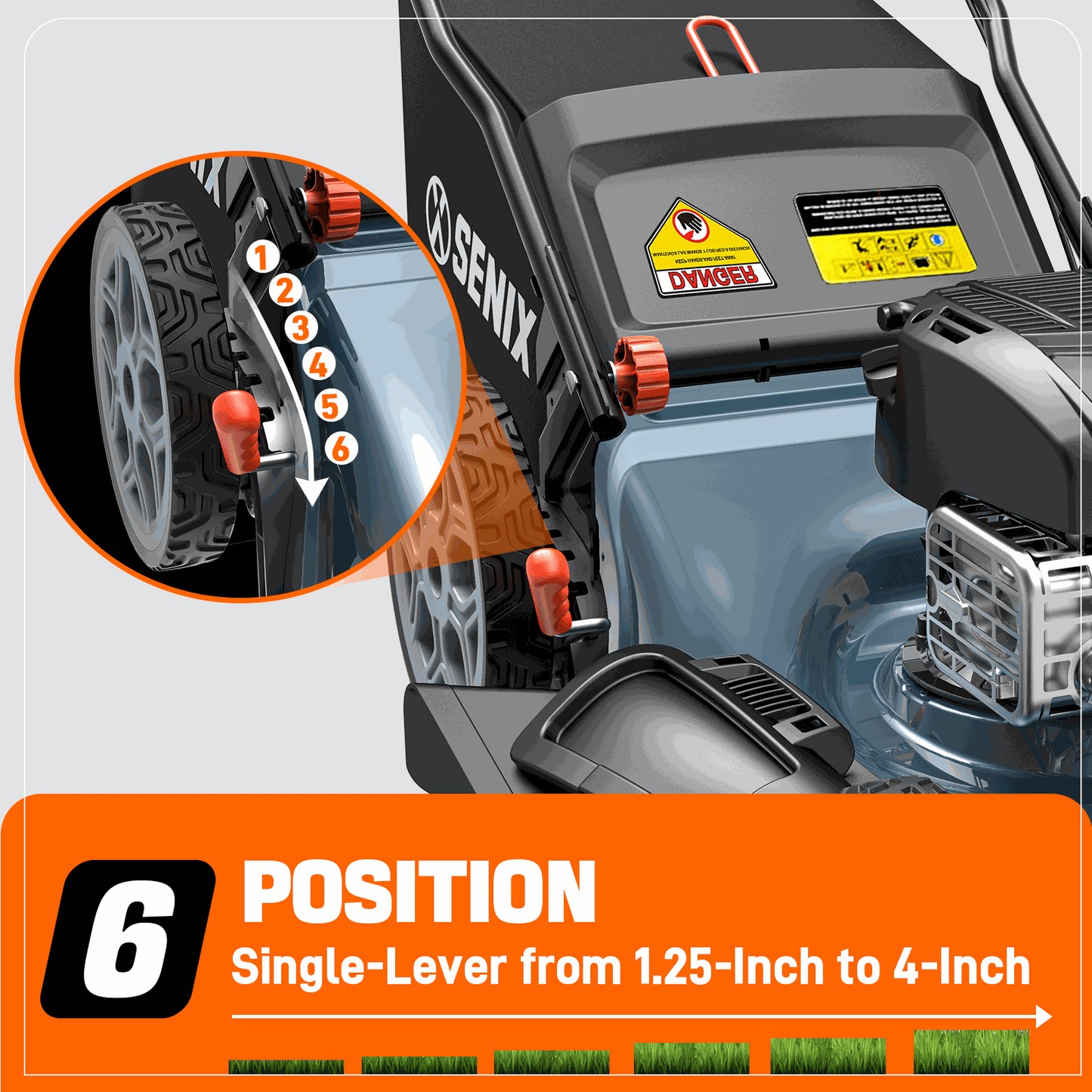 SENIX 22" 163cc Briggs & Stratton Engine Gas Self-Propelled Lawn Mower | SENIX Tools