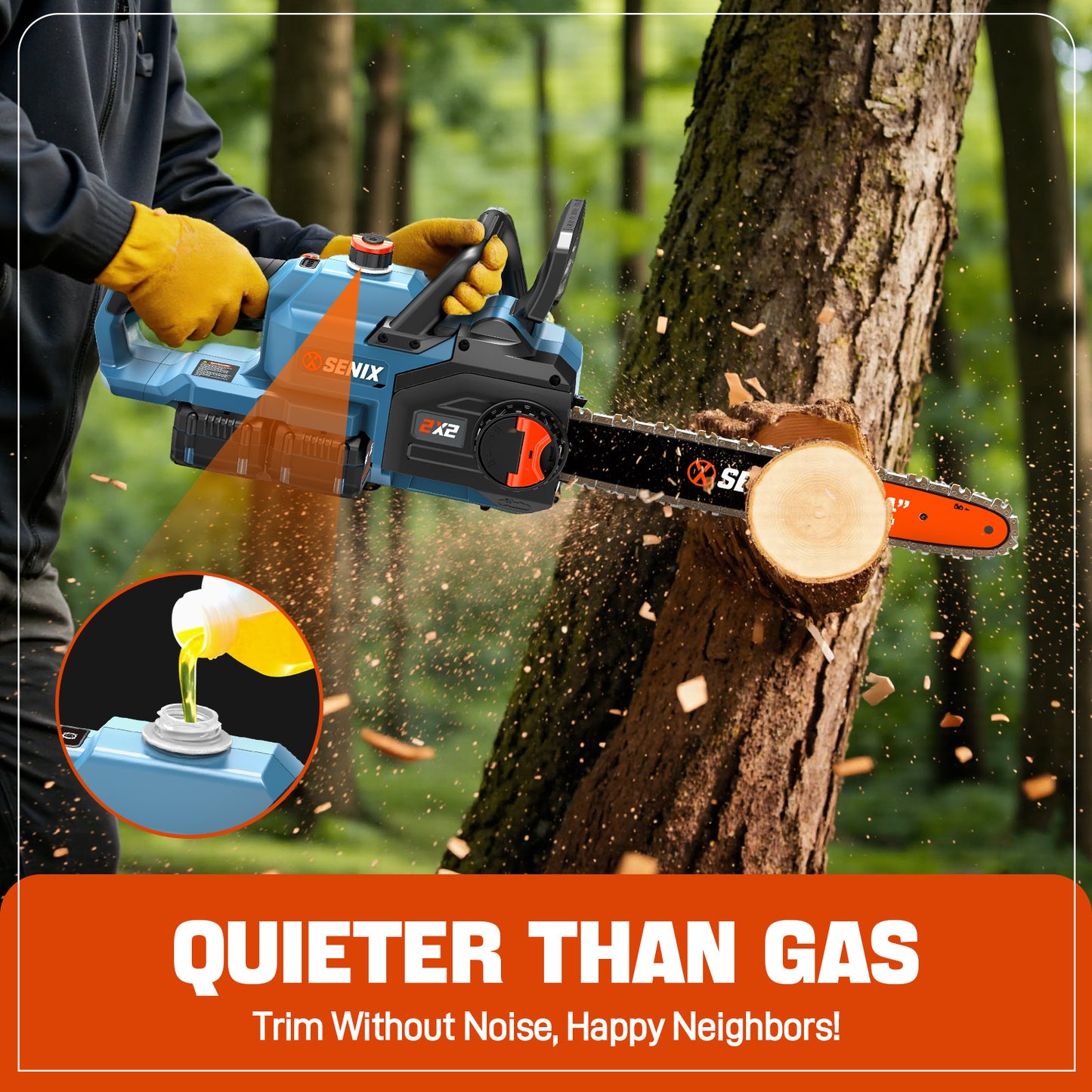 2X2 40V Max* 14" Cordless Chainsaw, Brushless (2 4.0 Ah Batteries & Charger Included)