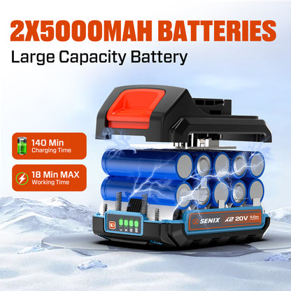 2X2 40V Max* 18" Dual Battery Cordless Snow Blower, Brushless (2 5.0 Ah Batteries & Charger Included)