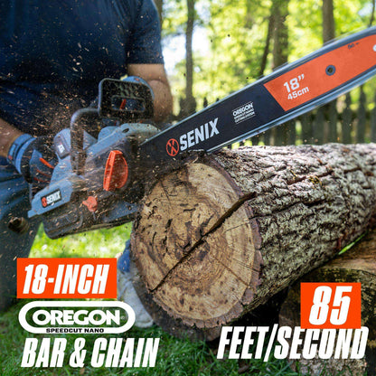 X6 60V Max 18" Cordless Chainsaw, Brushless (Battery & Charger Included | Chainsaws | SENIX Tools