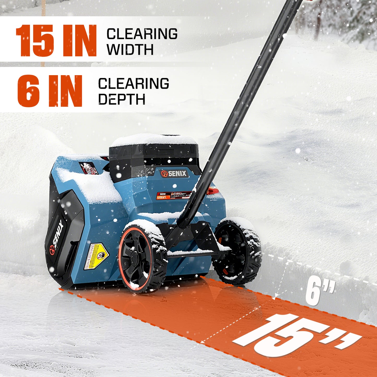 X6 60V Max* 15" Cordless Snow Shovel, Brushless (6.0 Ah Battery & Charger Included)