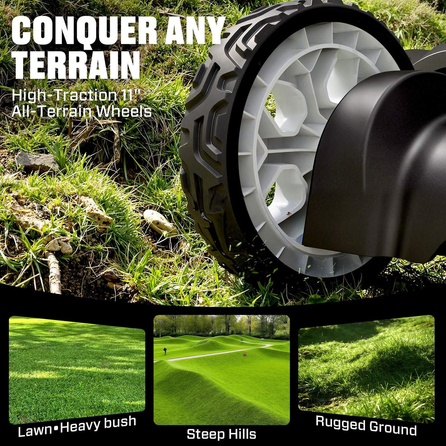 SENIX 22" Self-Propelled Gas Lawn Mower with 170cc OHV 4-Cycle Engine, 3-in-1 Walk-Behind Mower, 6-Position Height Adjustment