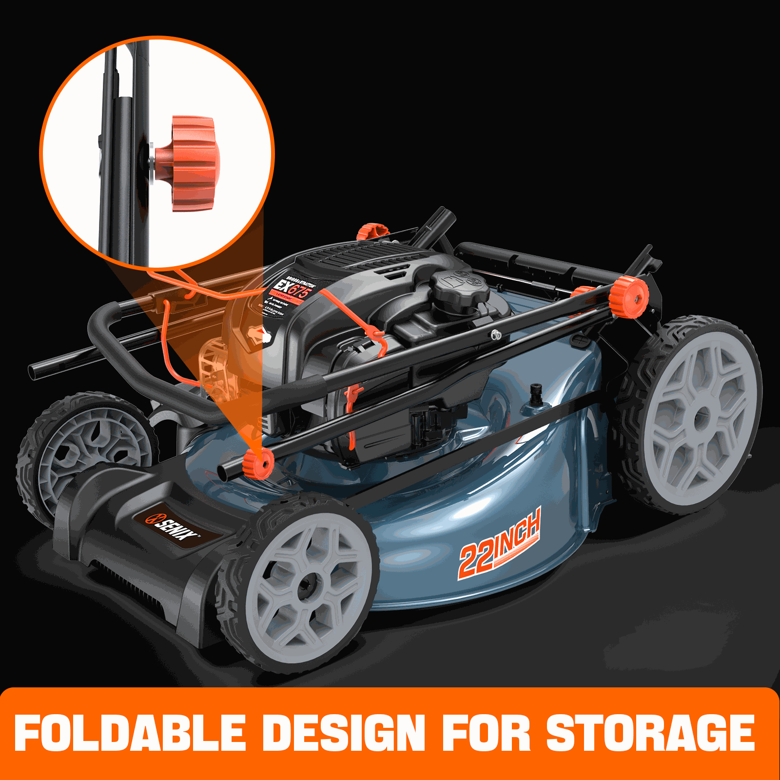 SENIX 22" 163cc Briggs & Stratton Engine Gas Self-Propelled Lawn Mower | SENIX Tools