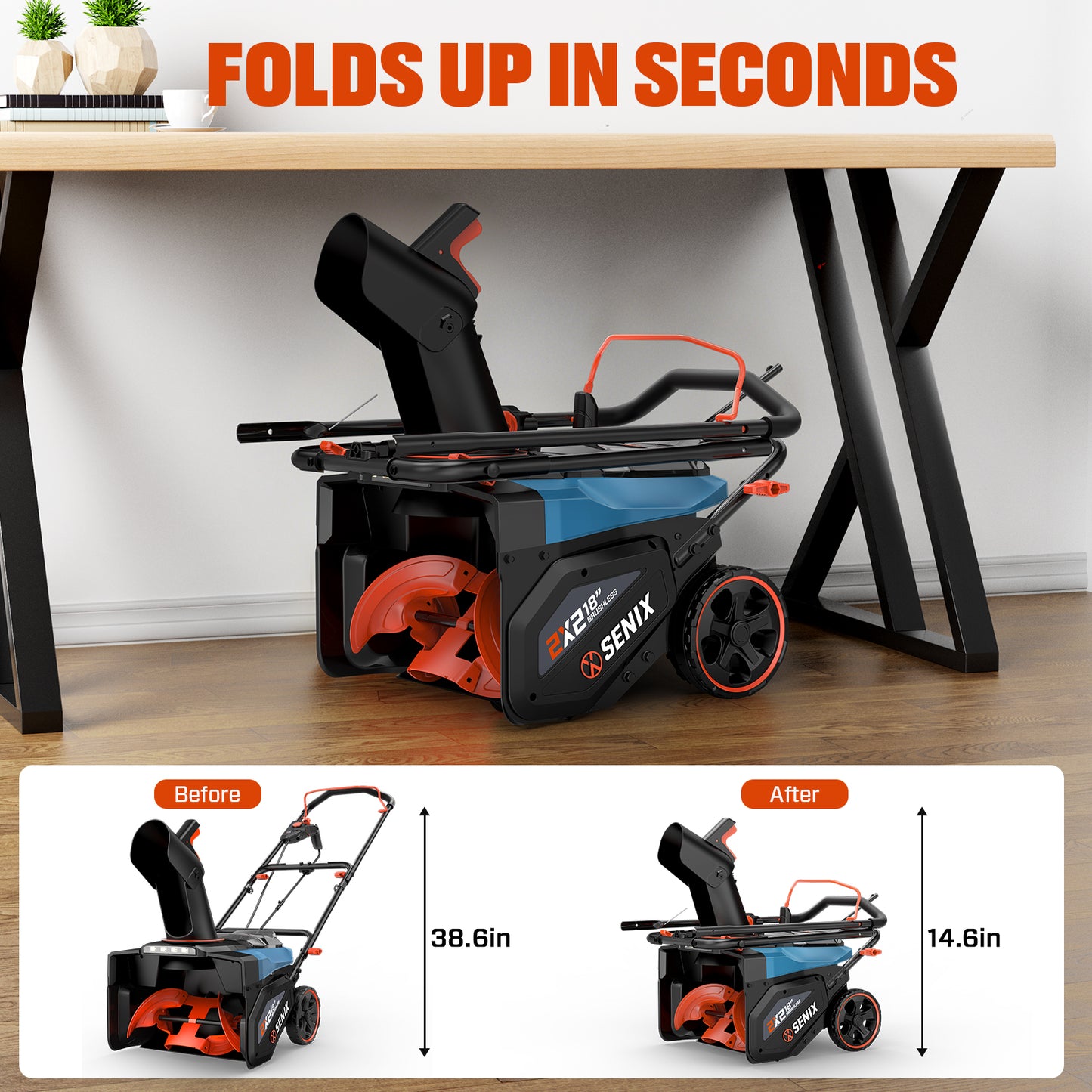 2X2 40V Max* 18" Dual Battery Cordless Snow Blower, Brushless (2 5.0 Ah Batteries & Charger Included)