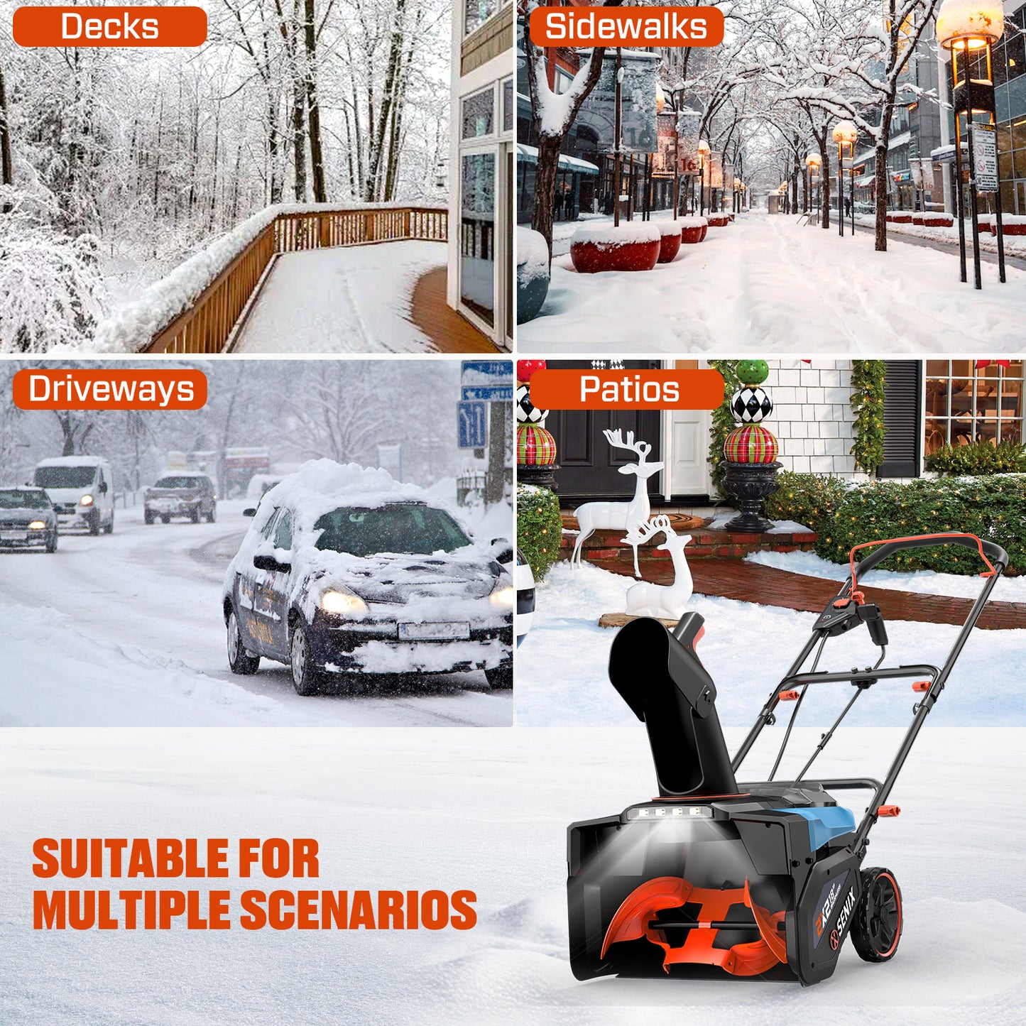 2X2 40V Max* 18" Dual Battery Cordless Snow Blower, Brushless (2 5.0 Ah Batteries & Charger Included)