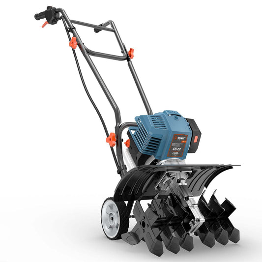 4QL® 46cc 4-Cycle Gas Tiller Cultivator | Cultivators | 4QL® 46 cc 4-Cycle Gas Powered Tiller Cultivator | SENIX Tools
