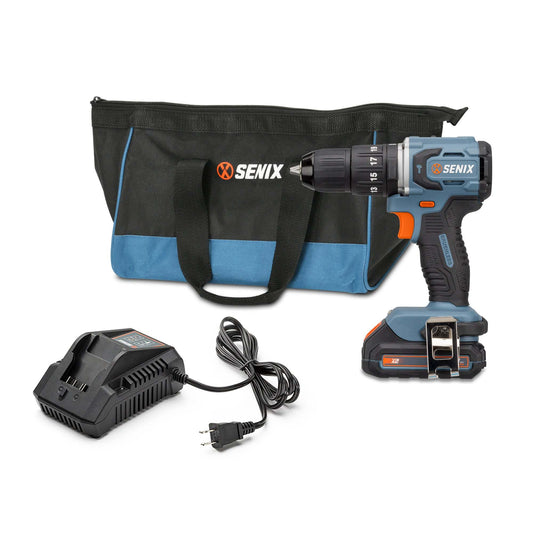 X2 20V Max* 1/2" Cordless Hammer Drill, Brushless (2.0 Ah Battery & Ch | Power Tools | SENIX Tools