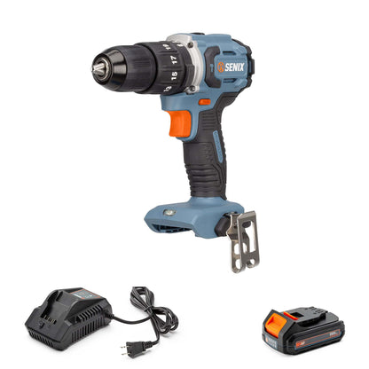 X2 20V Max* 1/2" Cordless Hammer Drill, Brushless (2.0 Ah Battery & Ch | Power Tools | SENIX Tools