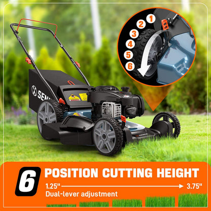 SENIX 21" 140cc Briggs & Stratton Engine Gas Push Lawn Mower | SENIX Tools