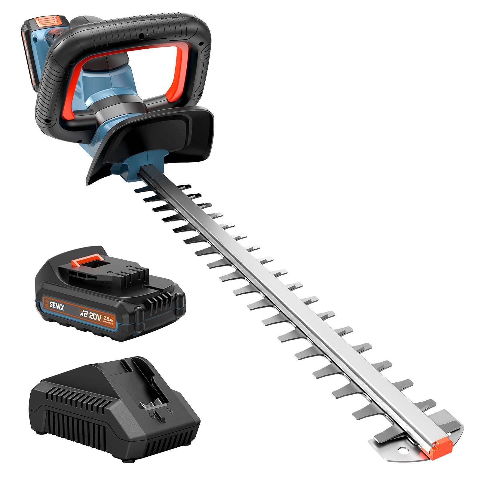X2 20V Max* 18" Cordless Hedge Trimmer (2.5 Ah Battery & Charger Inclu | Hedge Trimmers | X2 20V Max 18" Cordless Hedge Trimmer | SENIX Tools