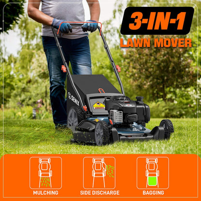 SENIX 21" 140cc Briggs & Stratton Engine Gas Push Lawn Mower | SENIX Tools
