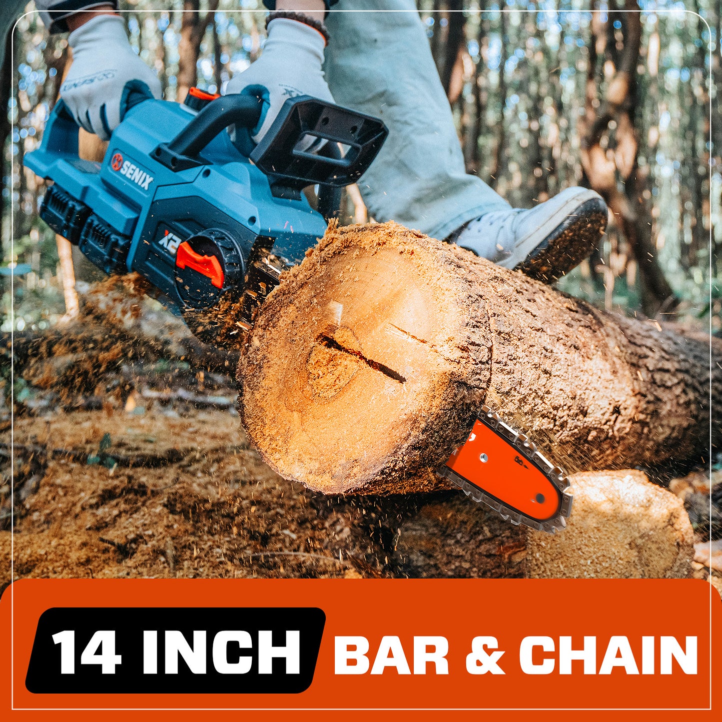 2X2 40V Max* 14" Cordless Chainsaw, Brushless (2 4.0 Ah Batteries & Charger Included)