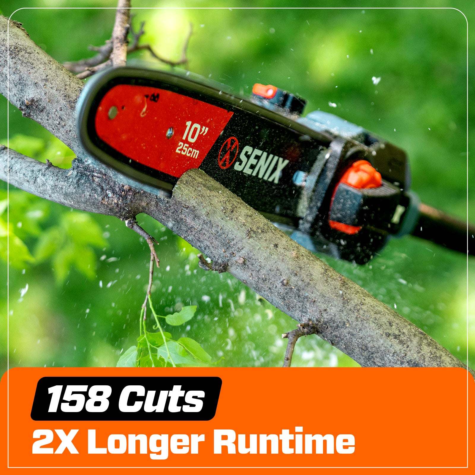 X6 60V Max* 10" Cordless Pole Saw, Brushless (3.0 Ah Battery & Charger | Pole Saws | SENIX Tools