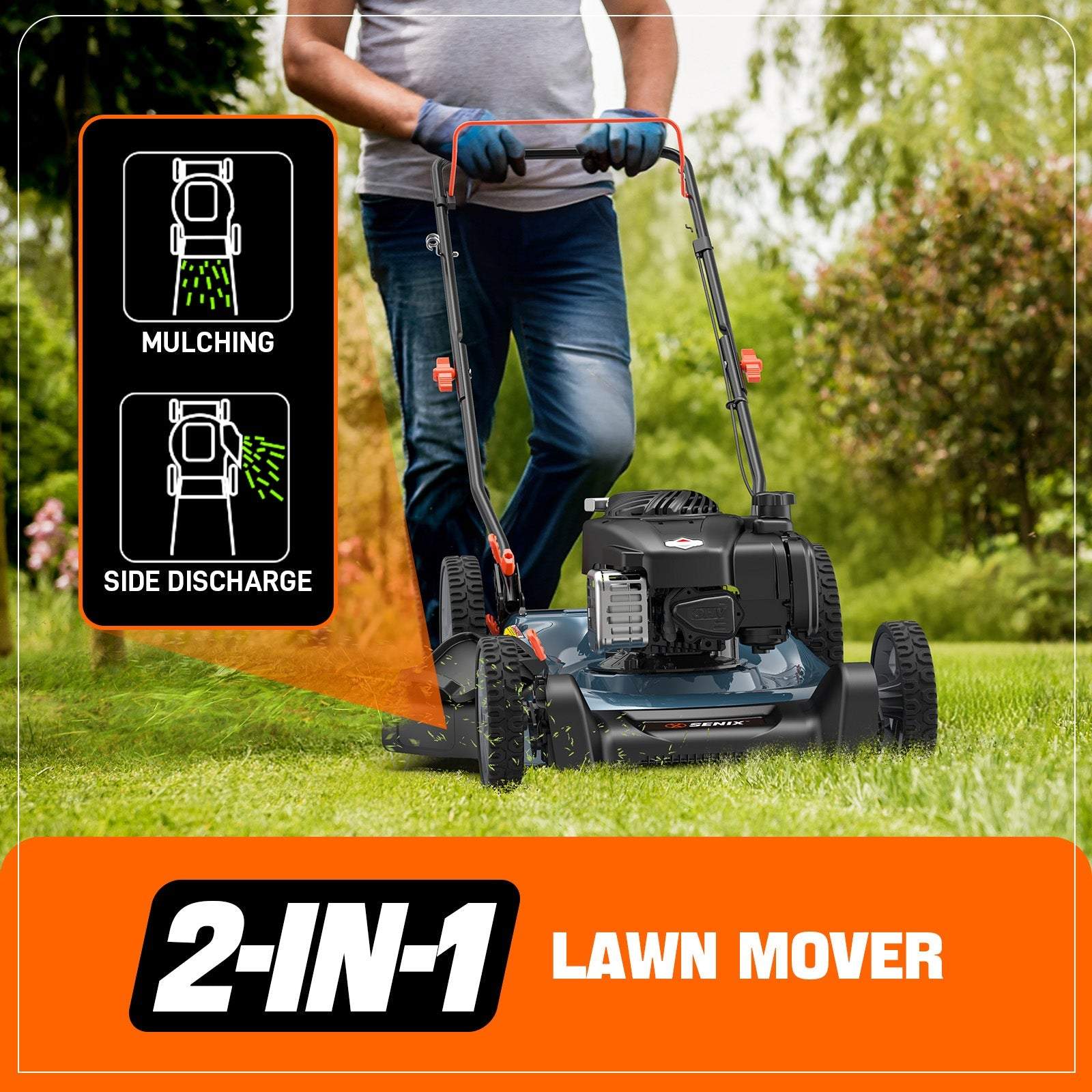 SENIX 21" 125cc Gas Powered Push Lawn Mower | SENIX Tools