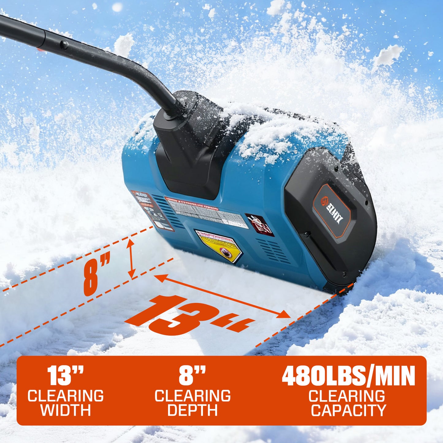 12 Amp 13" Corded Snow Shovel