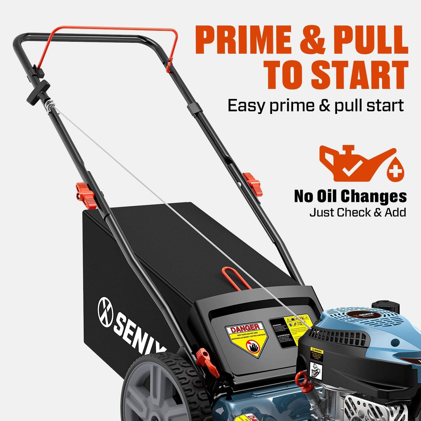 21'' 144 cc Gas-Powered 4-Stroke Engine Push Lawn Mower, 3-in-1 Design, Steel Deck, 6-Level 1.25''-3.75'' Cutting Height, with 1.7 Bushels Grass Bag LSPG-M14