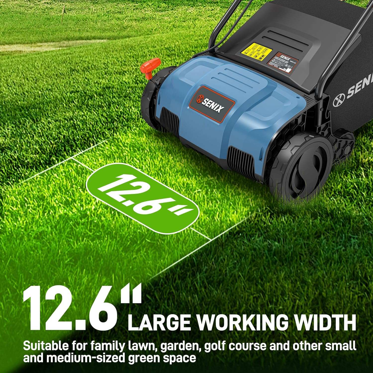 12 Amp 12.6" Corded Electric Dethatcher & Scarifier Combo | Dethatchers| SENIX Tools