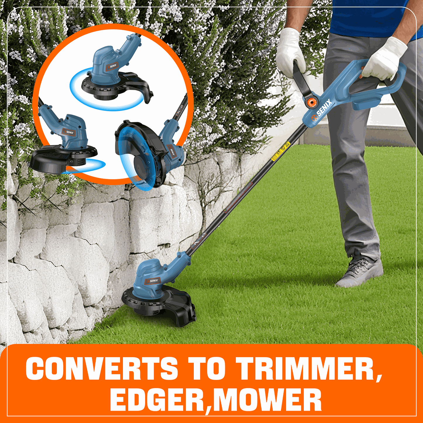 X2 20V Max* 10" Cordless String Trimmer (2.0 Ah Battery & Charger Incl | String Trimmers | SENIX Tools