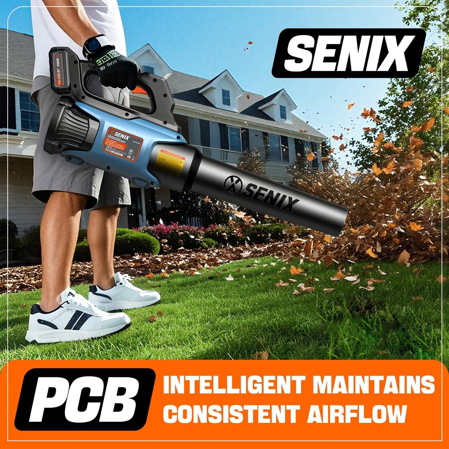 X2 20V Max* Cordless Leaf Blower, Brushless (Tool Only) | Leaf Blowers | X2 20V Max* Cordless Leaf Blower | SENIX Tools