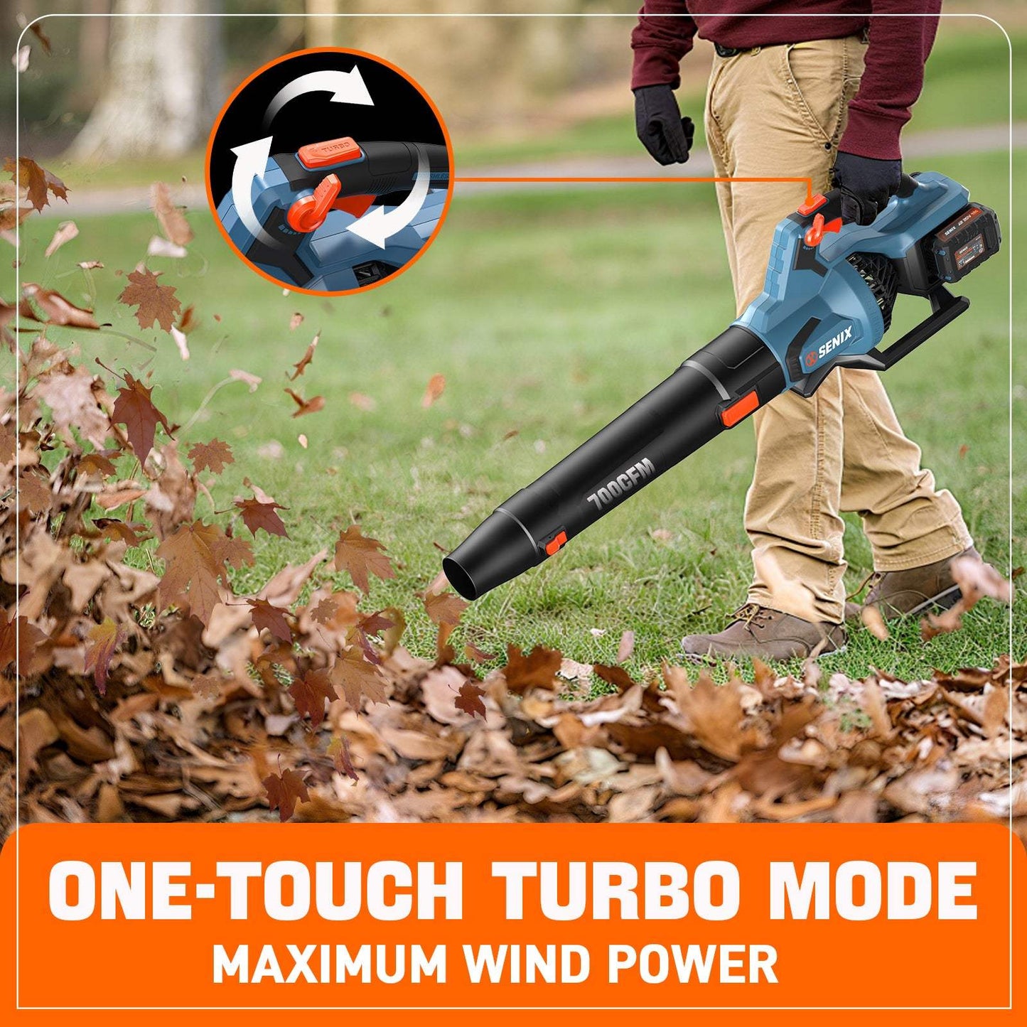 2X2 40V Max* Cordless Leaf Blower, Brushless (2 4.0 Ah Batteries & Cha | Leaf Blowers | SENIX Tools