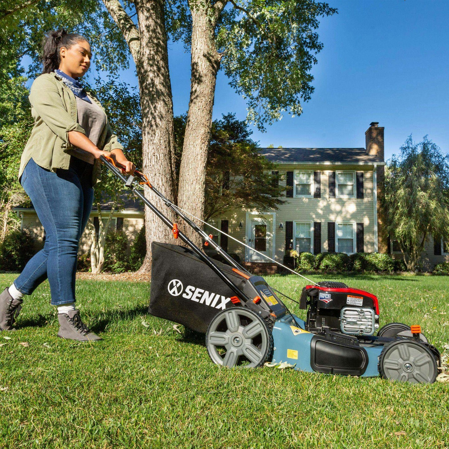 SENIX 21" 150cc 4-Cycle Briggs & Stratton Gas Self-Propelled Lawn Mowe | Lawn Mowers | SENIX 21" 150cc Briggs & Stratton Gas Self-Propelled Lawn Mower | SENIX Tools