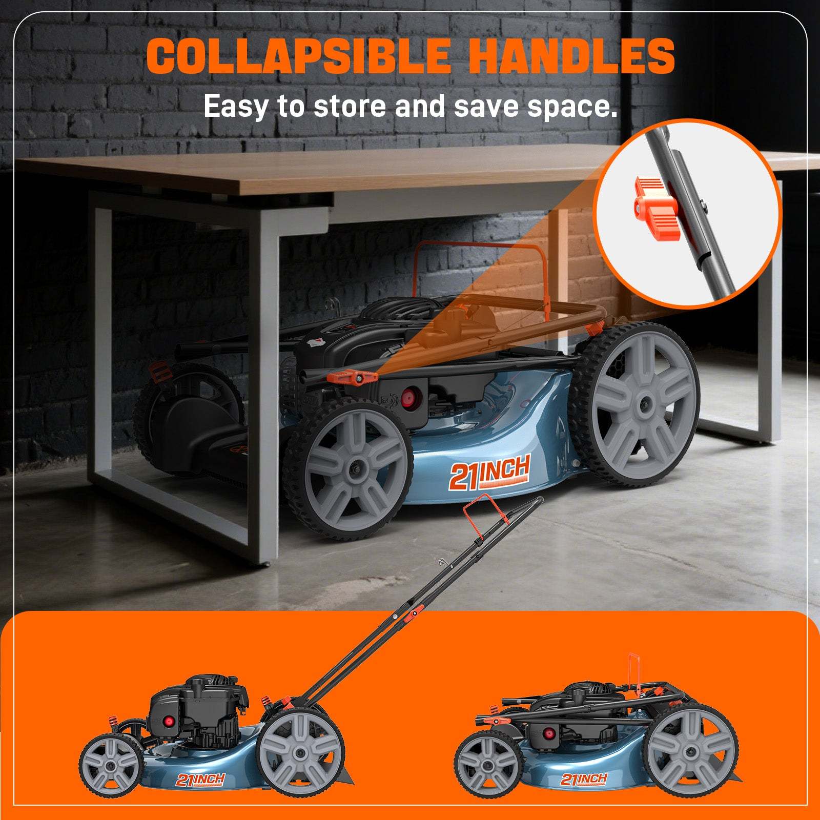 SENIX 21" 140cc Briggs & Stratton Engine Gas Push Lawn Mower | SENIX Tools