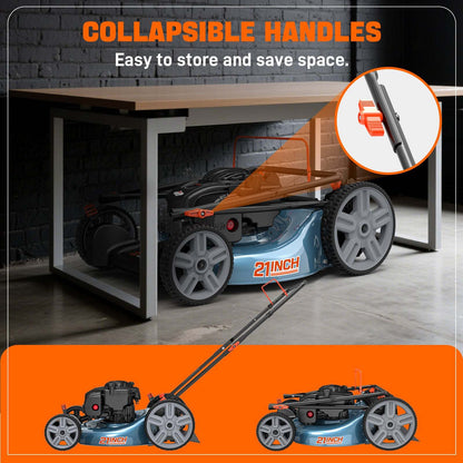 SENIX 21" 140cc Briggs & Stratton Engine Gas Push Lawn Mower | SENIX Tools