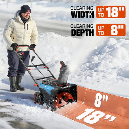 2X2 40V Max* 18" Dual Battery Cordless Snow Blower, Brushless (2 5.0 Ah Batteries & Charger Included)
