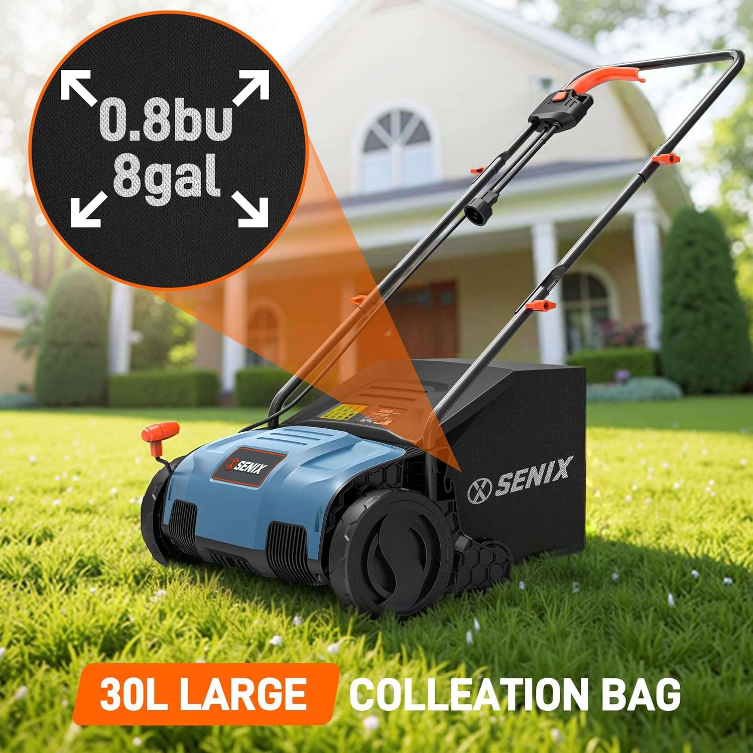 12 Amp 12.6" Corded Electric Dethatcher & Scarifier Combo | Dethatchers| SENIX Tools