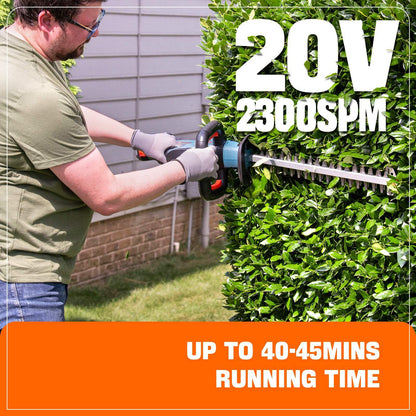 X2 20V Max* 18" Cordless Hedge Trimmer (2.5 Ah Battery & Charger Inclu | Hedge Trimmers | X2 20V Max 18" Cordless Hedge Trimmer | SENIX Tools