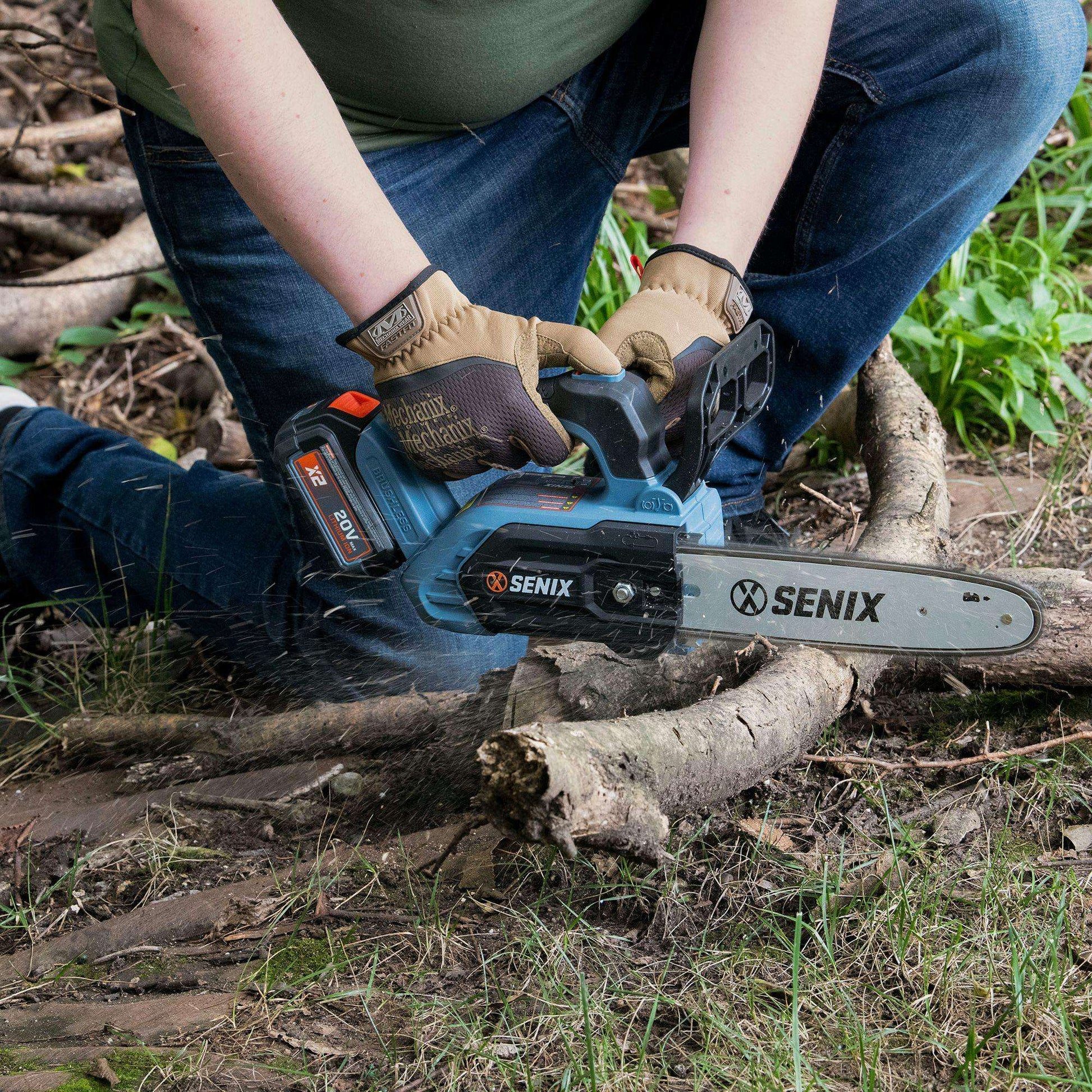 X2 20V Max* 10" Cordless Chainsaw, Brushless (2.5 Ah Battery & Charger | Chainsaws | X2 20V Max 10" Cordless Chainsaw | SENIX Tools