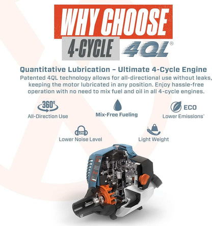 4QL® 26.5cc 4-Cycle 22" Gas Hedge Trimmer | Hedge Trimmers | SENIX Tools