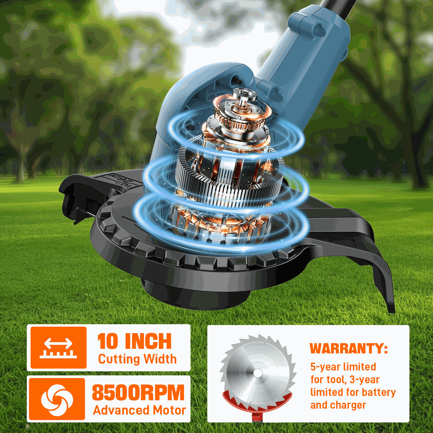 X2 20V Max* 10" Cordless String Trimmer (2.0 Ah Battery & Charger Incl | String Trimmers | SENIX Tools