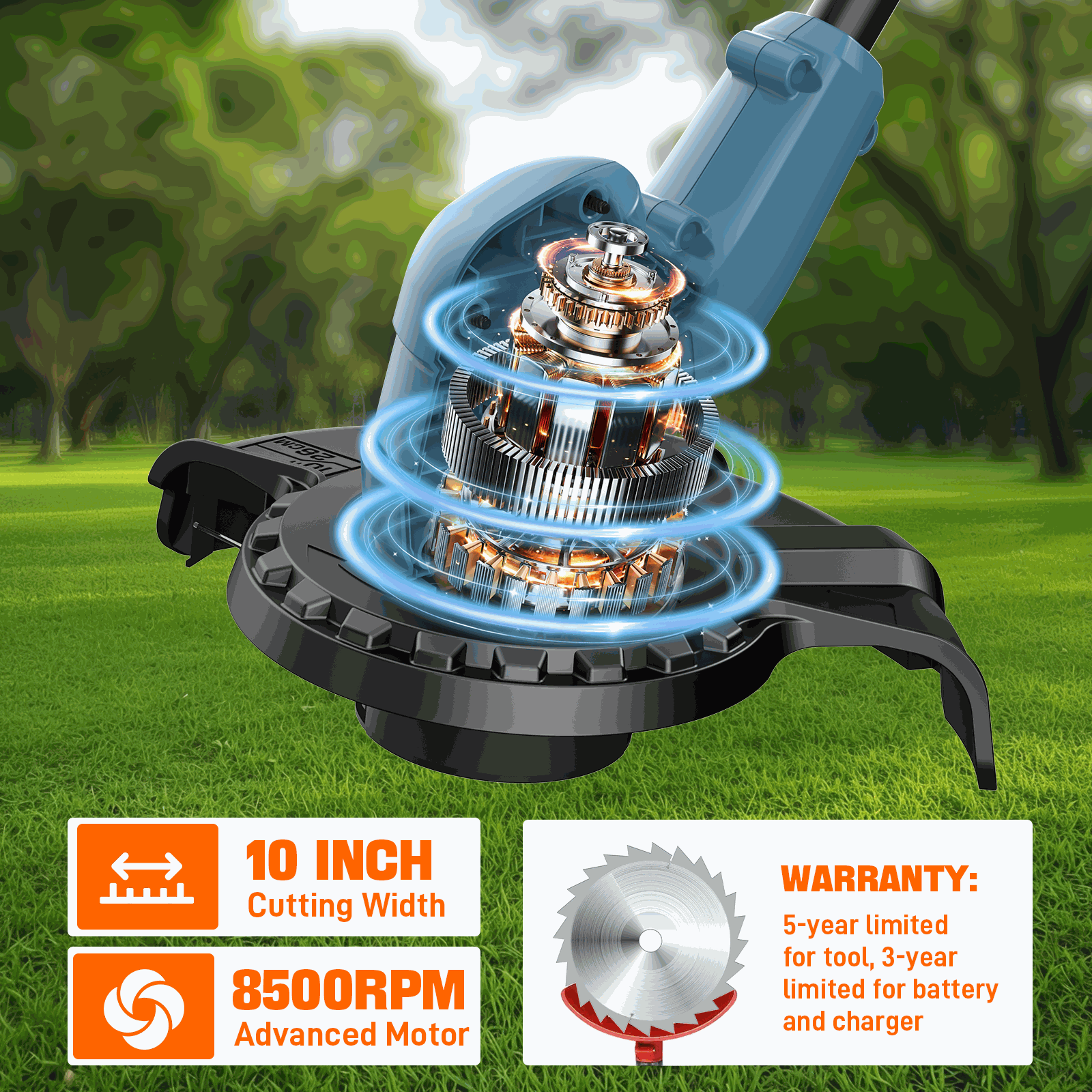 X2 20V Max* 10" Cordless String Trimmer (2.0 Ah Battery & Charger Incl | String Trimmers | SENIX Tools