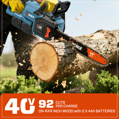 2X2 40V Max* 14" Cordless Chainsaw, Brushless (2 4.0 Ah Batteries & Charger Included)
