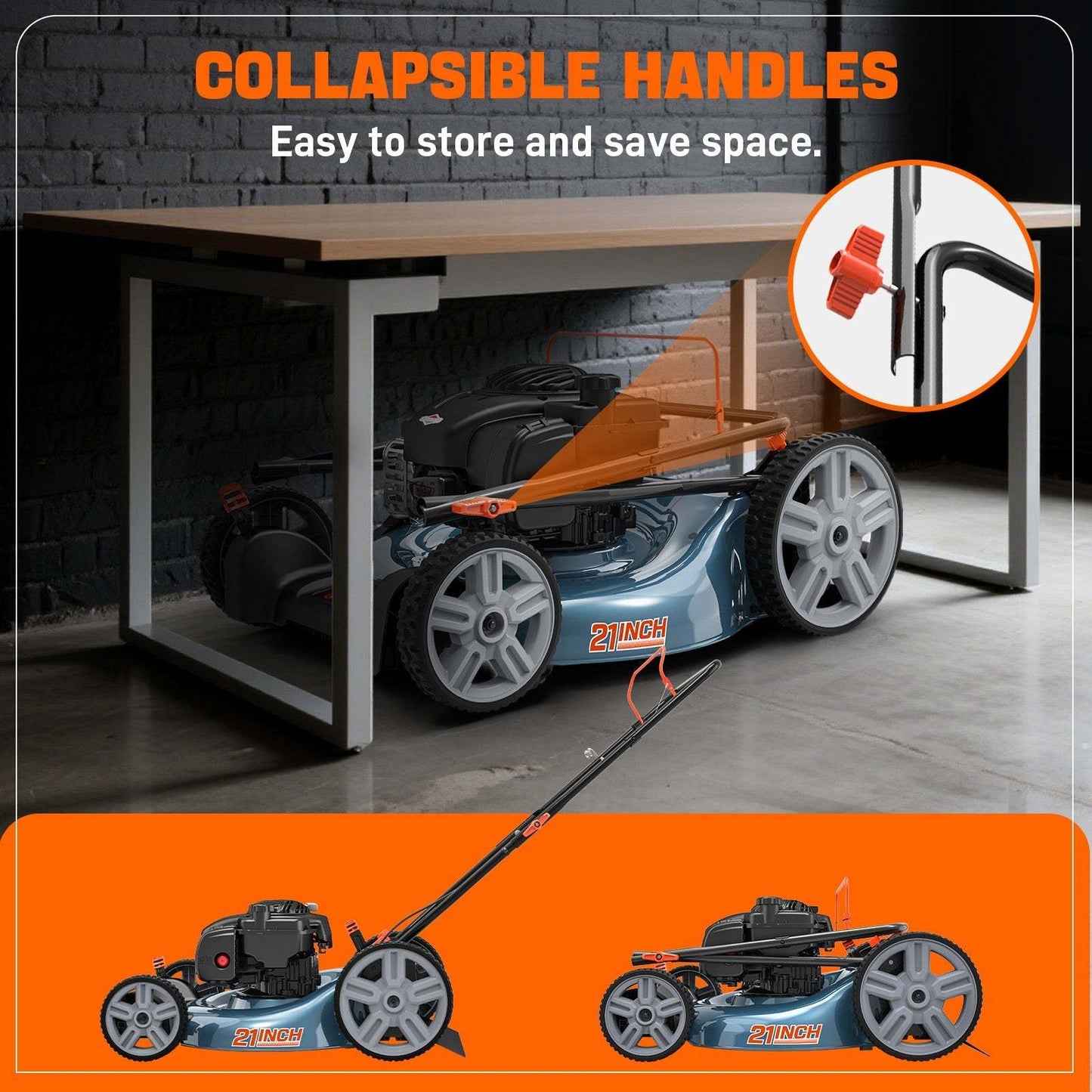 SENIX 21" 125cc Gas Powered Push Lawn Mower | SENIX Tools