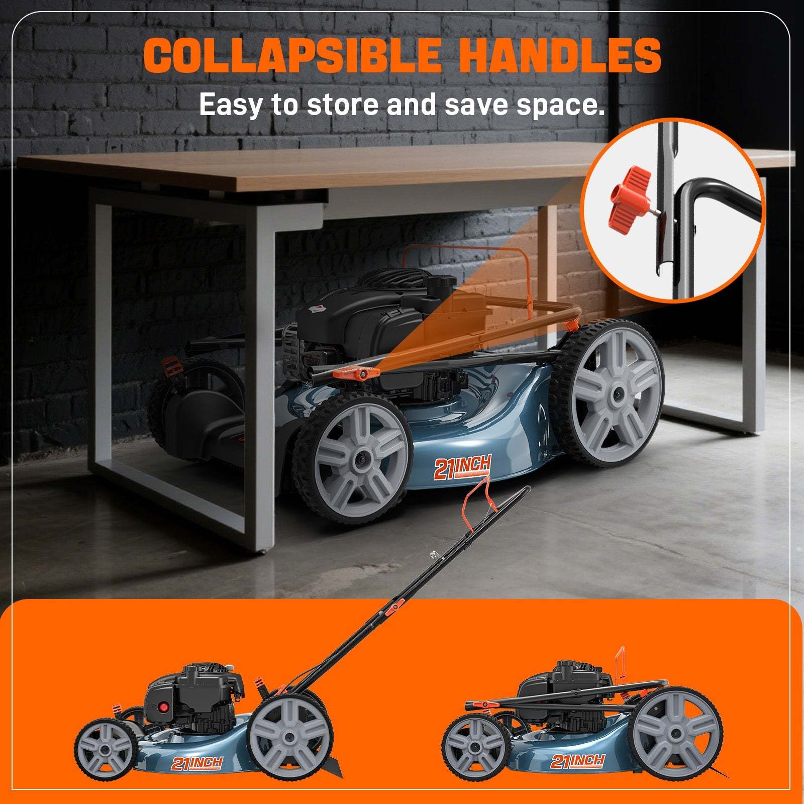 SENIX 21" 125cc Gas Powered Push Lawn Mower | SENIX Tools