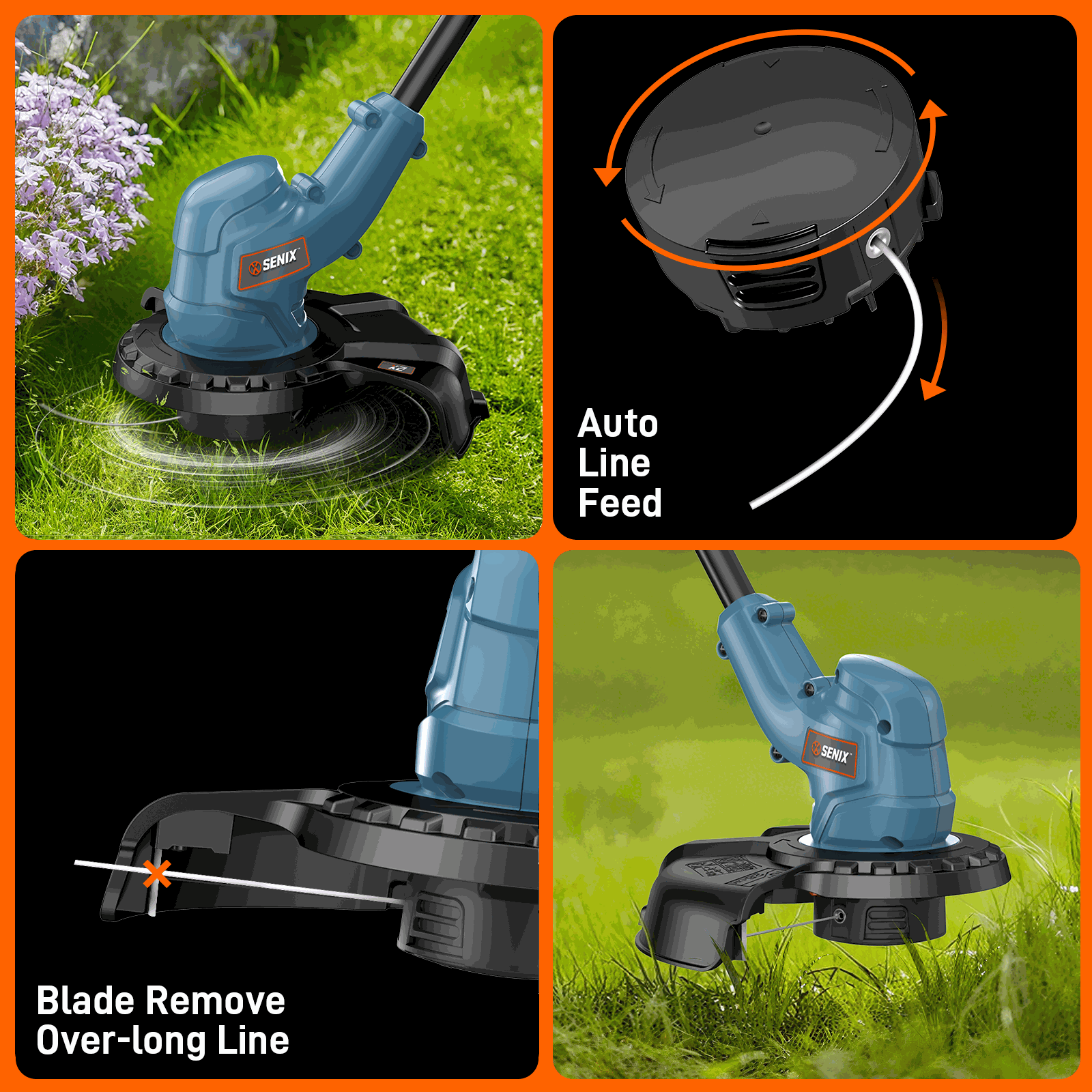 X2 20V Max* 10" Cordless String Trimmer (2.0 Ah Battery & Charger Incl | String Trimmers | SENIX Tools