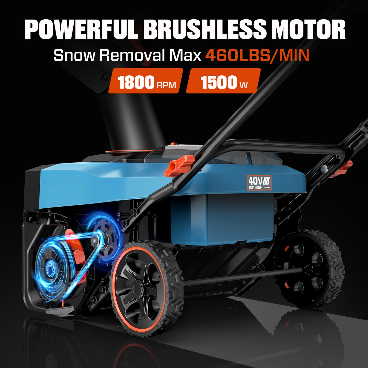 2X2 40V Max* 18" Dual Battery Cordless Snow Blower, Brushless (2 5.0 Ah Batteries & Charger Included)