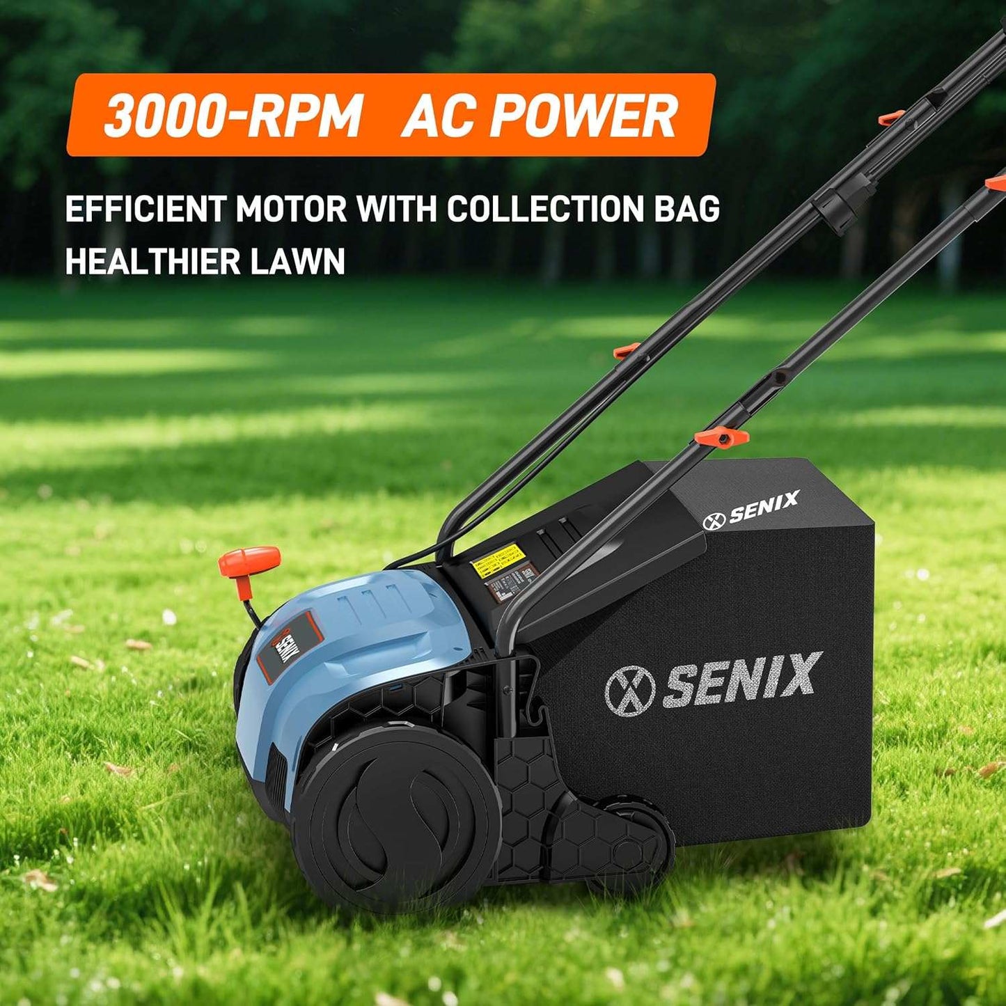 12 Amp 12.6" Corded Electric Dethatcher & Scarifier Combo | Dethatchers| SENIX Tools