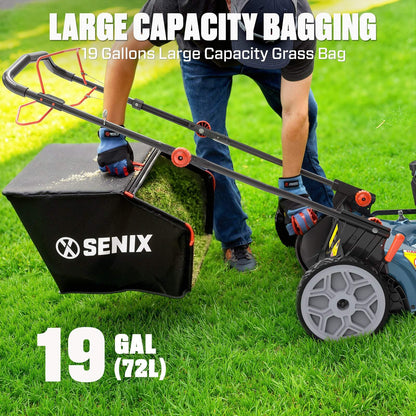 SENIX 201cc Gas Lawn Mower, 22" Single-Speed Self-Propelled Mower LSSG-H5