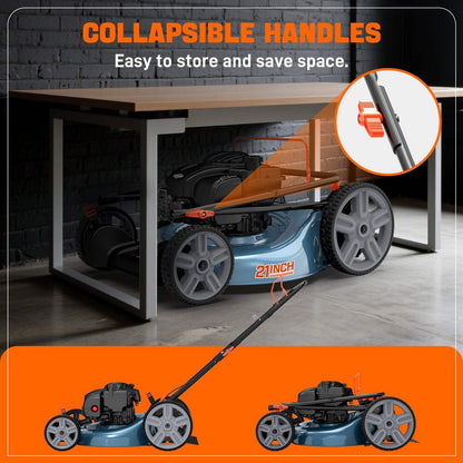 SENIX 21" 140cc 4-Cycle Briggs & Stratton Engine Gas Push Lawn Mower w | Lawn Mowers | SENIX Tools