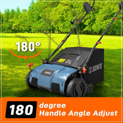 13 Amp 15" Corded Electric Dethatcher & Scarifier Combo | Dethatchers | SENIX Tools