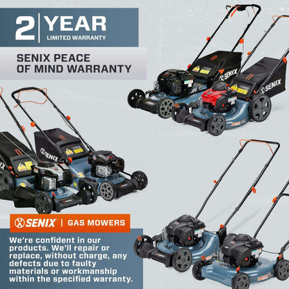 SENIX 21" 140cc 4-Cycle Briggs & Stratton Engine Gas Push Lawn Mower w | Lawn Mowers | SENIX Tools