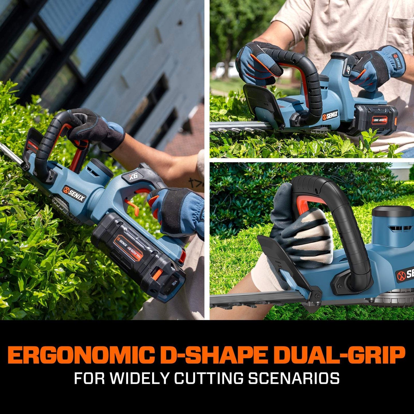 X6 60V Max* 26" Cordless Hedge Trimmer, Brushless (3.0 Ah Battery & Ch | Hedge Trimmers | SENIX Tools