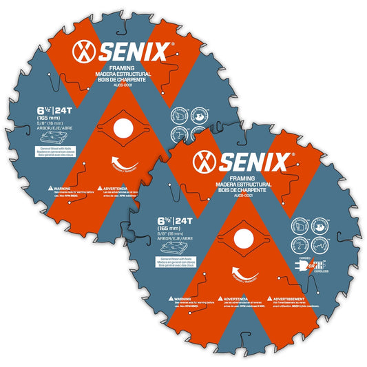 SENIX 2pk Circular Saw Wood Cutting Blade - 6-1/2" | SENIX Tools