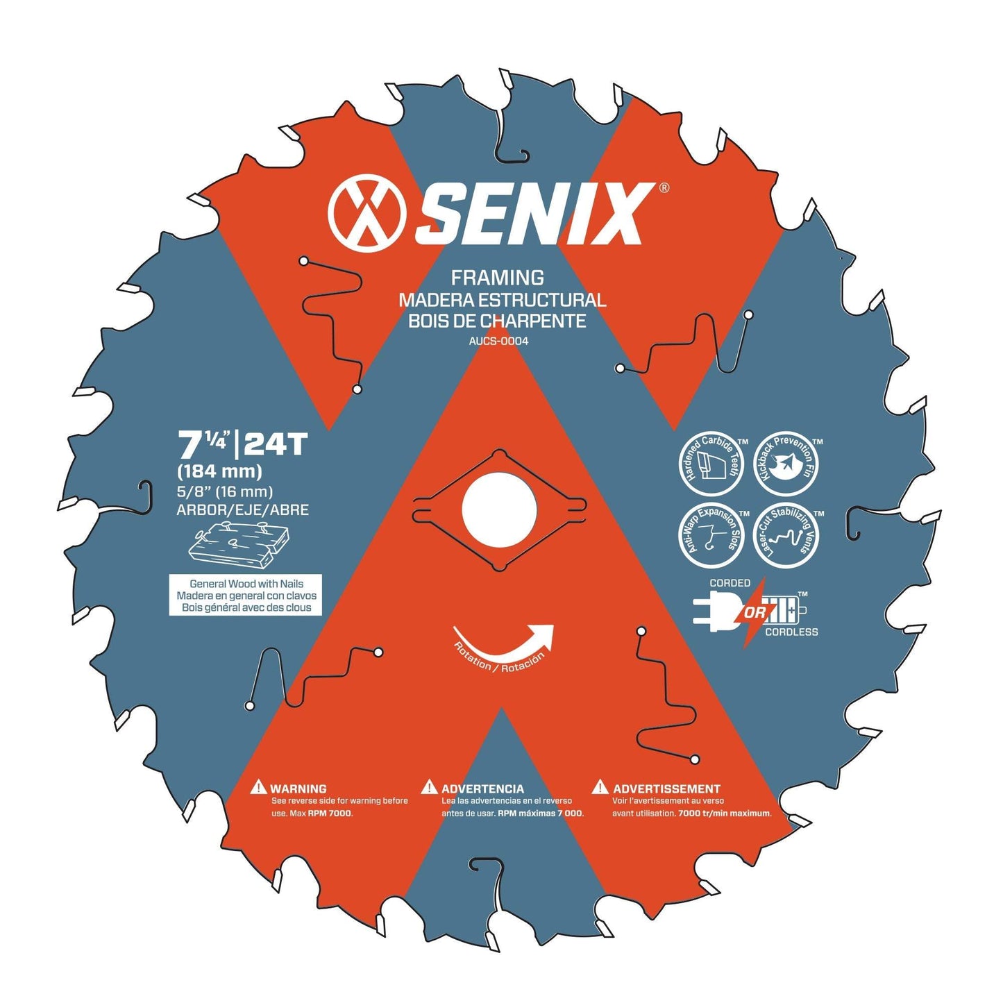 SENIX Circular Saw Wood Cutting Blade -  7-1/4" | SENIX Tools