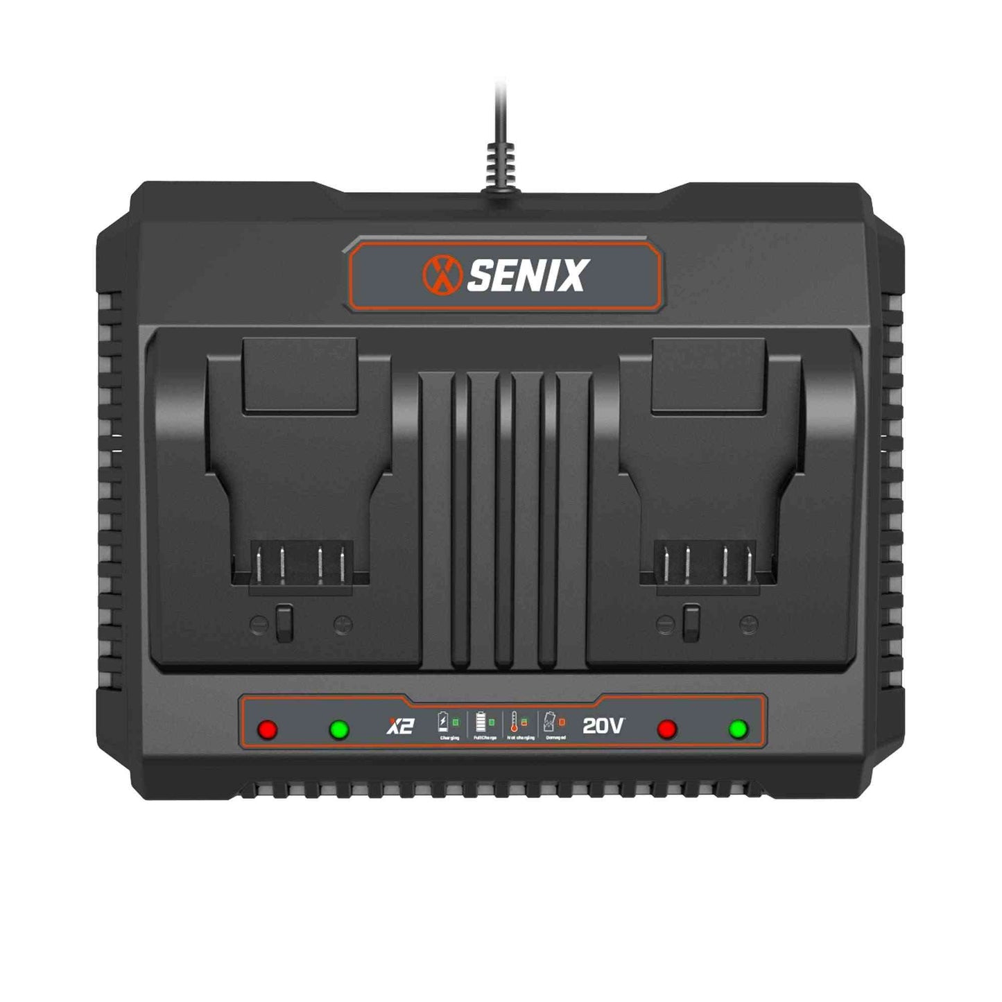 X2 20V Max* 6 Amp Dual-Port Charger, CHDX2-M | Chargers | SENIX Tools