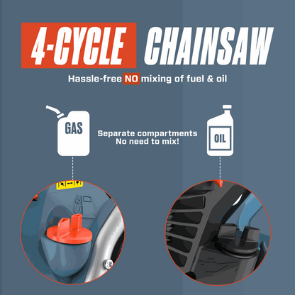 4QL® 49cc 4-Cycle 18" Gas Chainsaw with Oregon Bar and Chain | Chainsaws | SENIX Tools